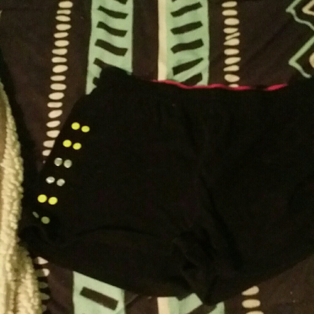 Black Studded Faded Glory Shorts